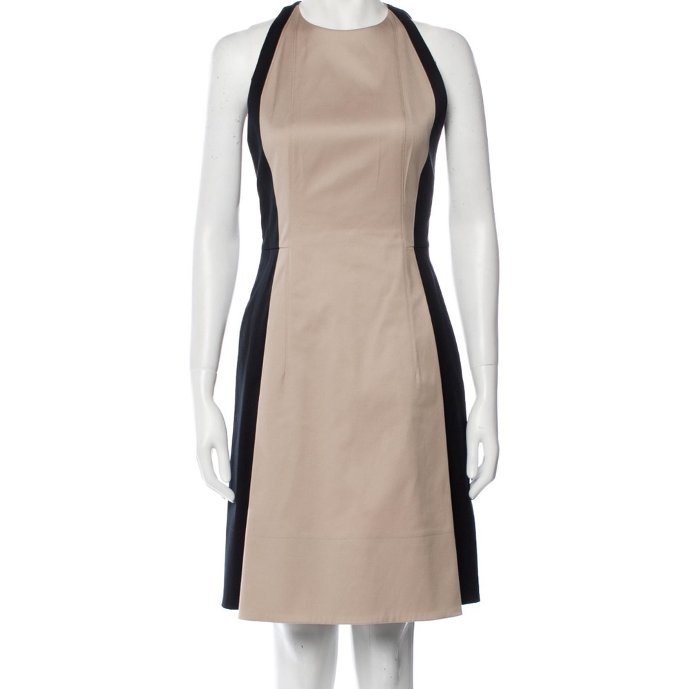 Akris Punto A-Line Dress tan/black-size 6